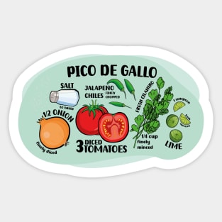 How to make pico de gallo illustrated recipe ingredients authentic mexican food salsa Sticker